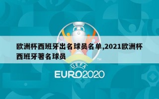 欧洲杯西班牙出名球员名单,2021欧洲杯西班牙著名球员